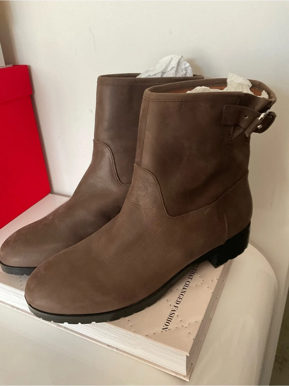 GAP Brown Leather Booties Size 10